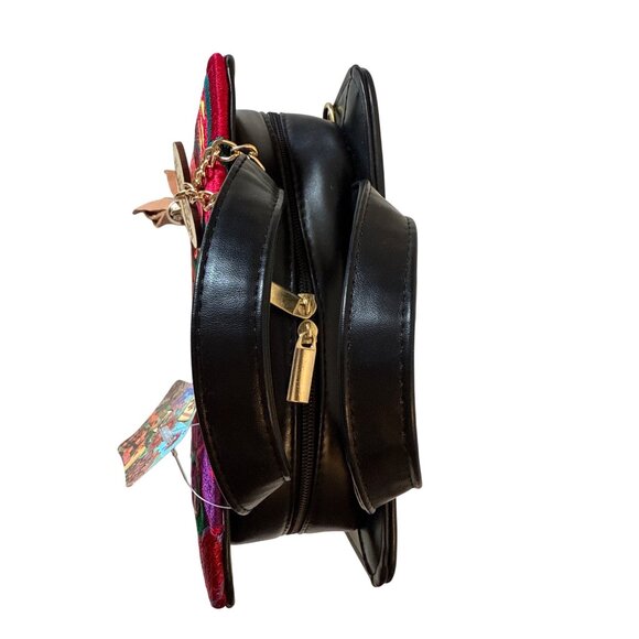 Tapestry embroidery crossbody vibrant colors vegan leather handmade handbag wome - Picture 5 of 7